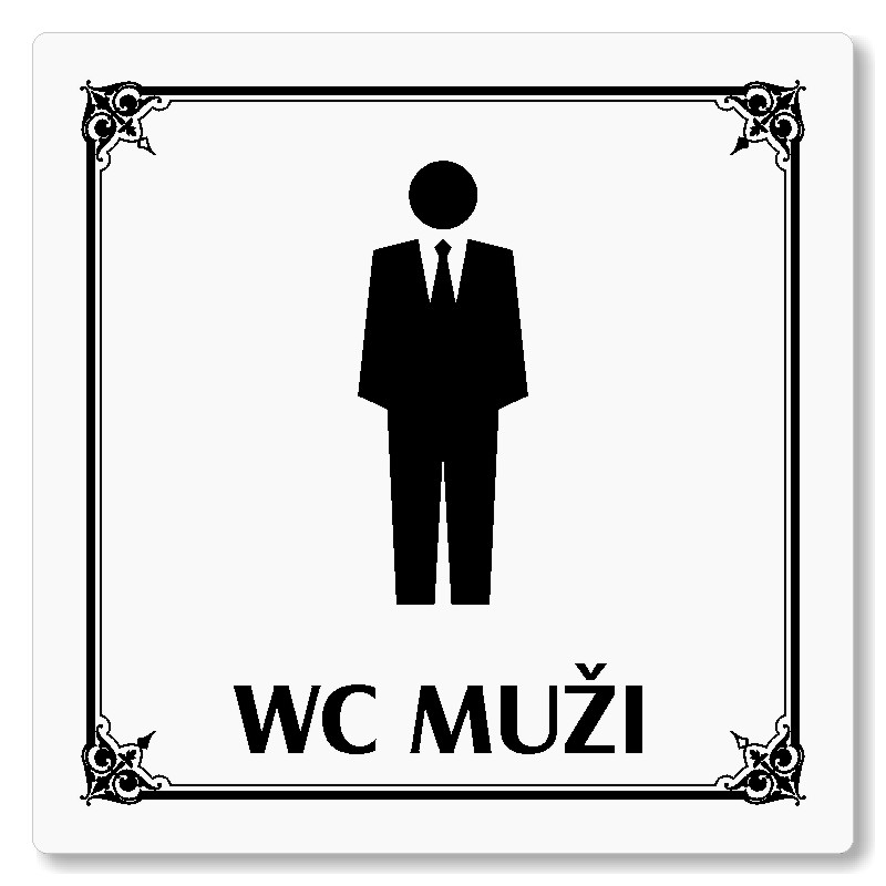 WC muži, 118x118mm, bílá, Nebraska